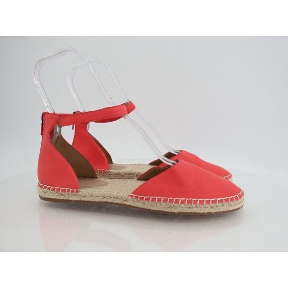 Eileen Fisher Womens Lala Espadrille Flat Size 11 Pink Red Leather Ankle Strap - Picture 10 of 13